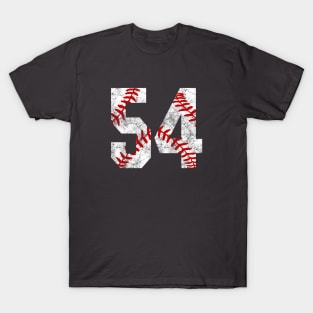 Vintage #54 Baseball Laces Baseball Mom Jersey Love Baseball T-Shirt